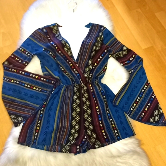 I. JOAH Aztec Print Long Sleeved Romper - Picture 8 of 13